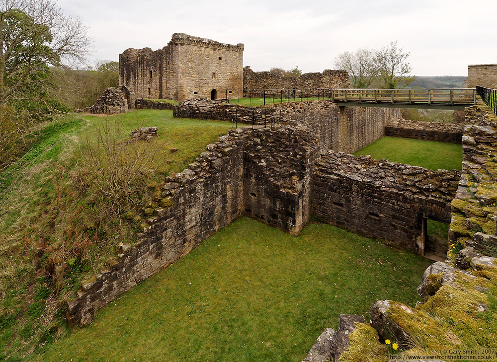 Craignethan Castle - the Tower House from across the defensive ditch